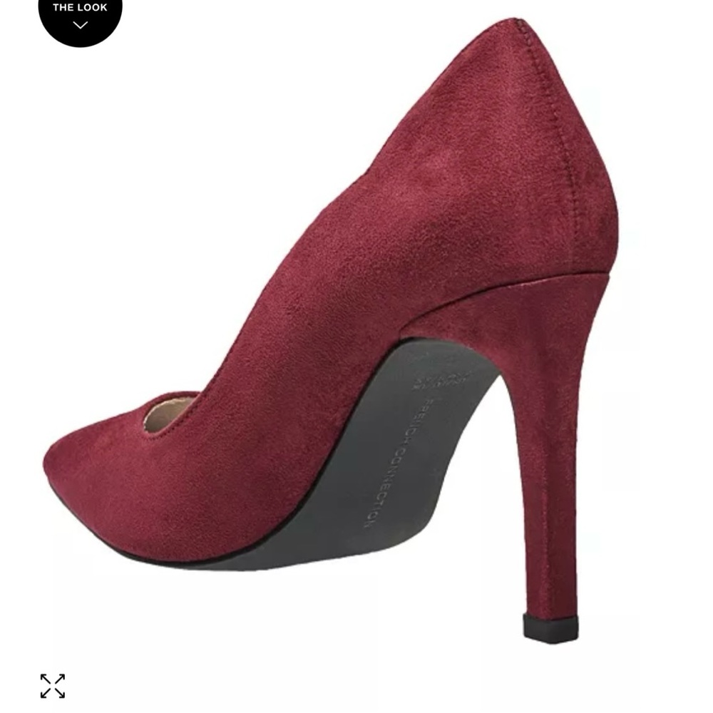 NWOT French Connection Women's Plum Burgundy Scallop Slip-On Heels Sandals - Picture 12 of 14